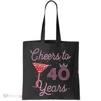 Cheers To 40 Years 40th Birthday 40 Years Old Bday Tote Bag thumb 0
