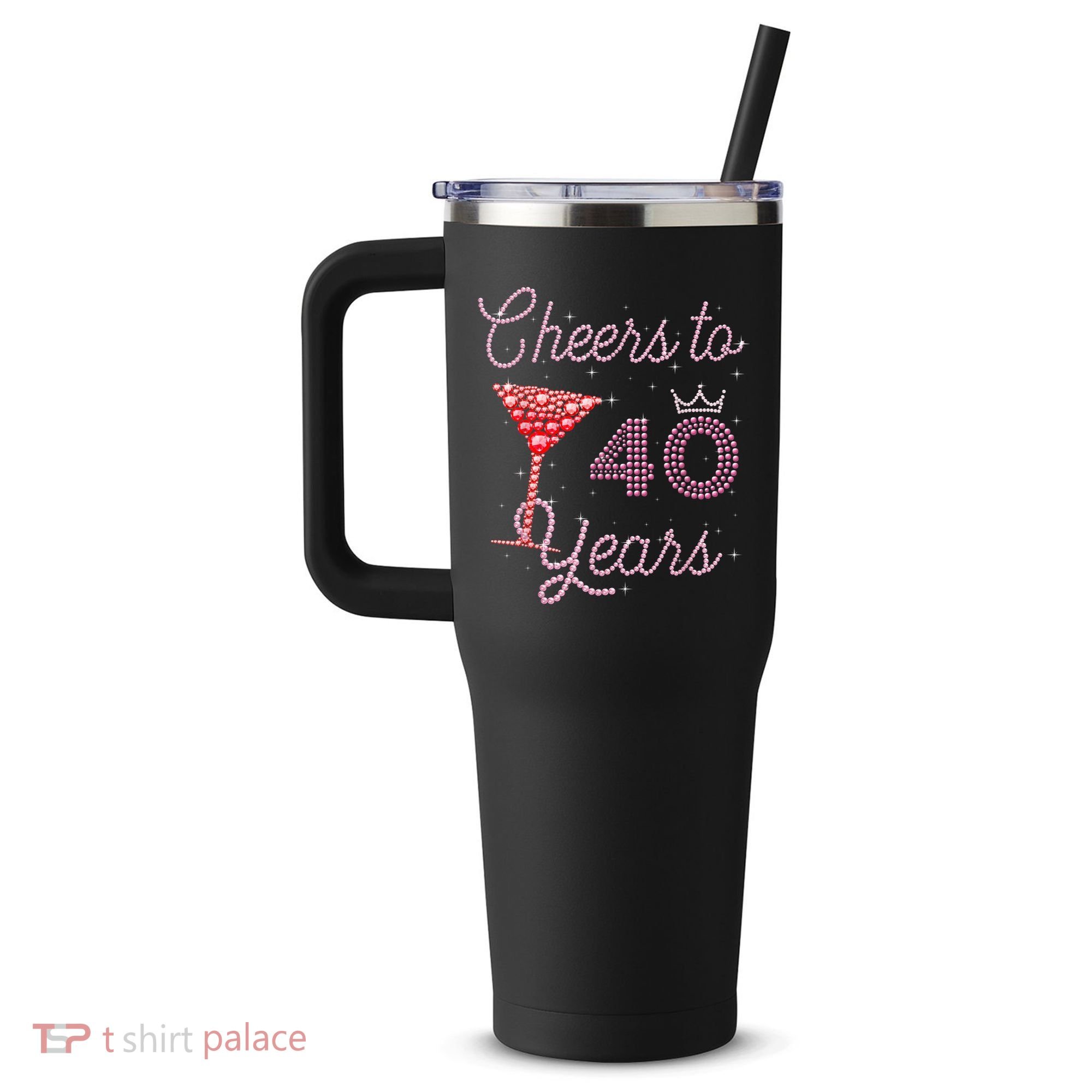 Cheers To 40 Years 40th Birthday 40 Years Old Bday 40oz Vacuum Insulated Stainless Steel Travel Tumbler