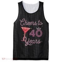 Cheers To 40 Years 40th Birthday 40 Years Old Bday Mesh Reversible Basketball Jersey Tank thumb 0