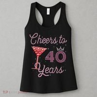 Cheers To 40 Years 40th Birthday 40 Years Old Bday Women's Tank Top thumb 3