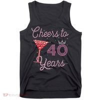 Cheers To 40 Years 40th Birthday 40 Years Old Bday Tank Top thumb 0