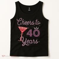 Cheers To 40 Years 40th Birthday 40 Years Old Bday Tank Top thumb 2