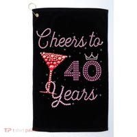 Cheers To 40 Years 40th Birthday 40 Years Old Bday Golf Towel thumb 0