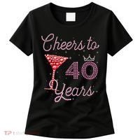Cheers To 40 Years 40th Birthday 40 Years Old Bday Women's T-Shirt thumb 0