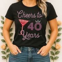 Cheers To 40 Years 40th Birthday 40 Years Old Bday Women's T-Shirt thumb 2