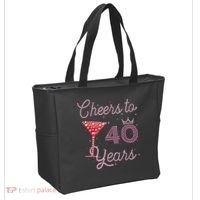 Cheers To 40 Years 40th Birthday 40 Years Old Bday Tote Bag thumb 2