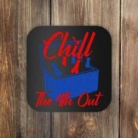 Chill The 4th Out Funny Fourth Of July Beer Cooler Coaster thumb 0