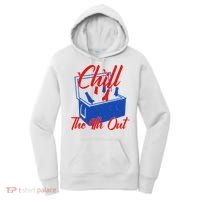 Chill The 4th Out Funny Fourth Of July Beer Cooler Women's Hoodie thumb 0