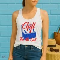 Chill The 4th Out Funny Fourth Of July Beer Cooler Women's Tank Top thumb 2