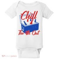Chill The 4th Out Funny Fourth Of July Beer Cooler Baby Bodysuit thumb 0