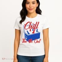 Chill The 4th Out Funny Fourth Of July Beer Cooler Women's T-Shirt thumb 4