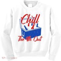 Chill The 4th Out Funny Fourth Of July Beer Cooler Kids Sweatshirt thumb 0