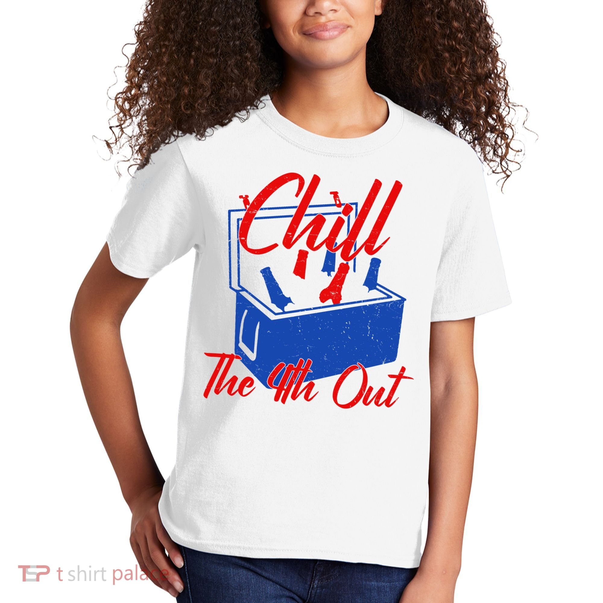 Chill The 4th Out Funny Fourth Of July Beer Cooler Kids T-Shirt