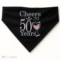 Cheers To 50 Years 1972 50Th Birthday Gift For Womens USA-Made Doggie Bandana thumb 0