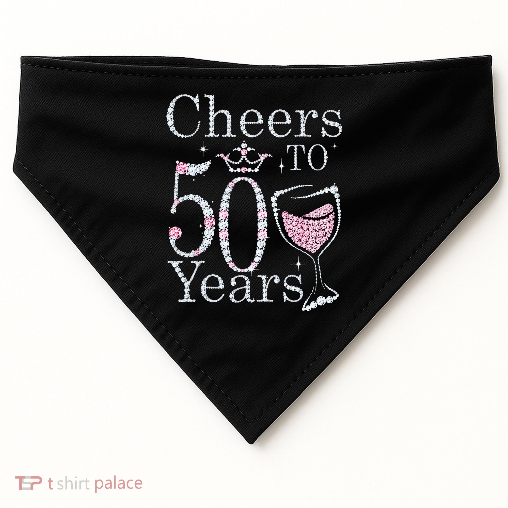 Cheers To 50 Years 1972 50Th Birthday Gift For Womens USA-Made Doggie Bandana
