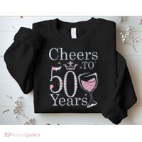 Cheers To 50 Years 1972 50Th Birthday Gift For Womens Sweatshirt thumb 2