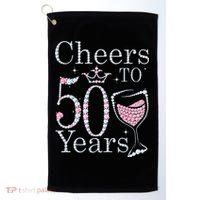 Cheers To 50 Years 1972 50Th Birthday Gift For Womens Golf Towel thumb 0