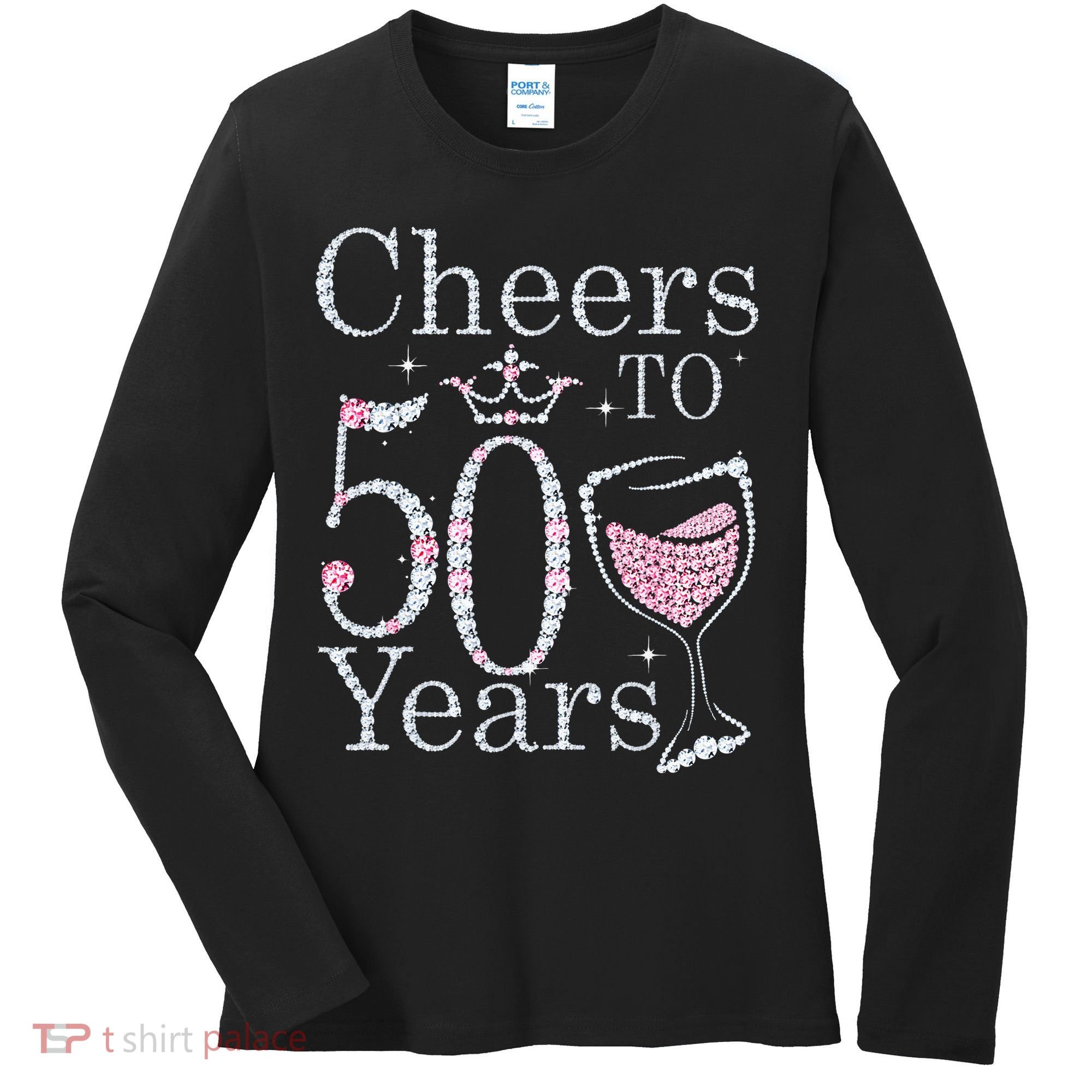 Cheers To 50 Years 1972 50Th Birthday Gift For Womens Women's Long Sleeve Shirt