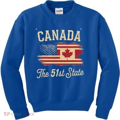 Canada The 51 State Trump Canada U.S State Kids Sweatshirt