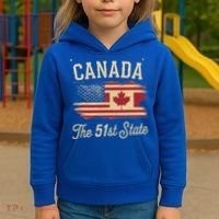 Canada The 51 State Trump Canada U.S State Kids Hoodie thumb 3