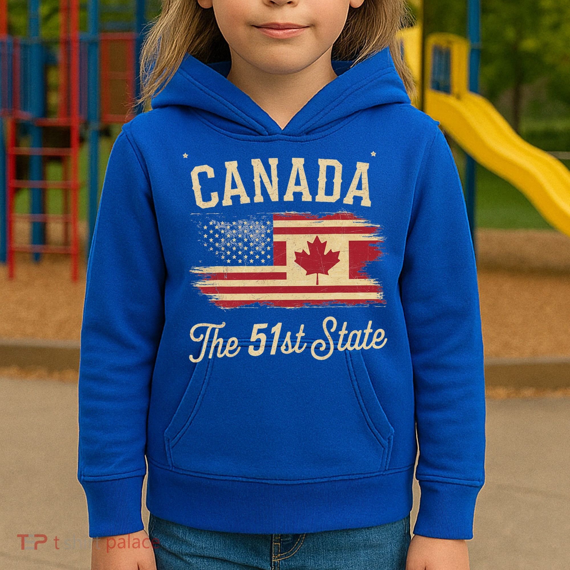 Canada The 51 State Trump Canada U.S State Kids Hoodie