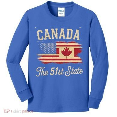 Canada The 51 State Trump Canada U.S State Kids Long Sleeve Shirt