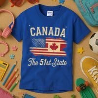 Canada The 51 State Trump Canada U.S State Kids T-Shirt thumb 3