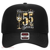 Cheers To 55 Years Old Happy 55th Birthday Queen Drink Wine Hat thumb 0