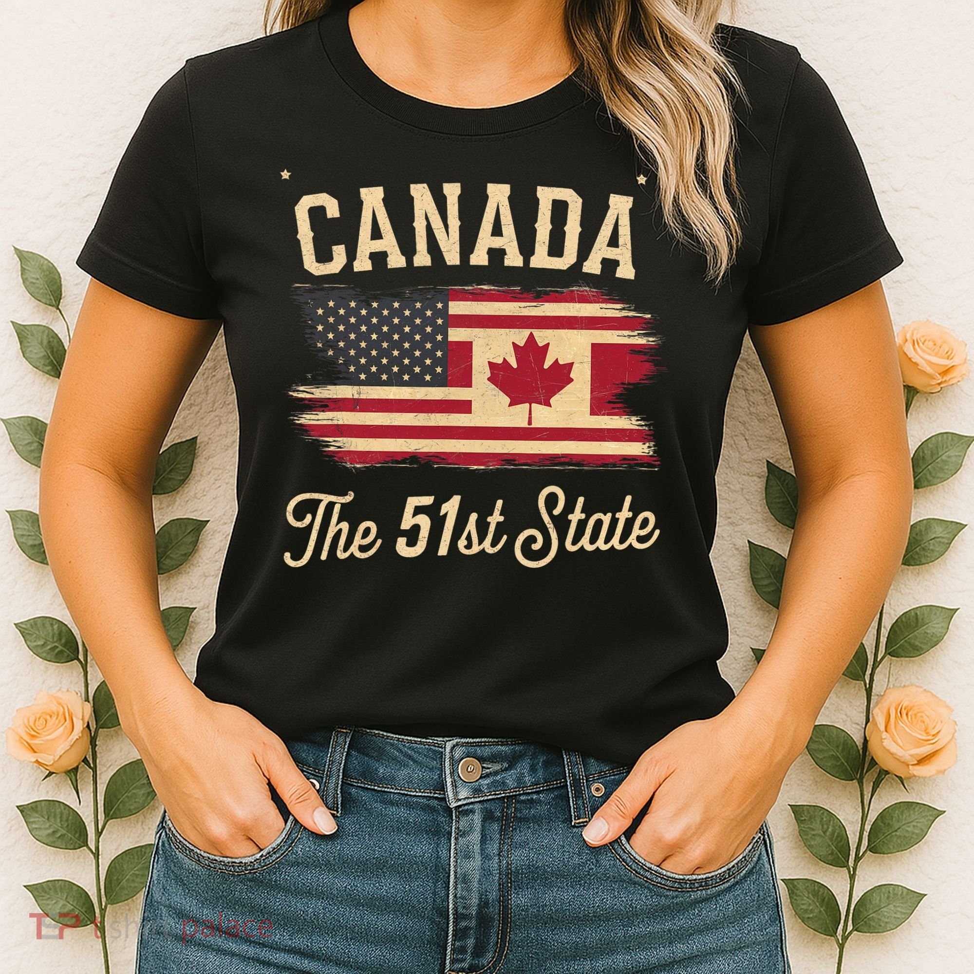 Canada The 51 State Trump Canada U.S State Funny Women's T-Shirt