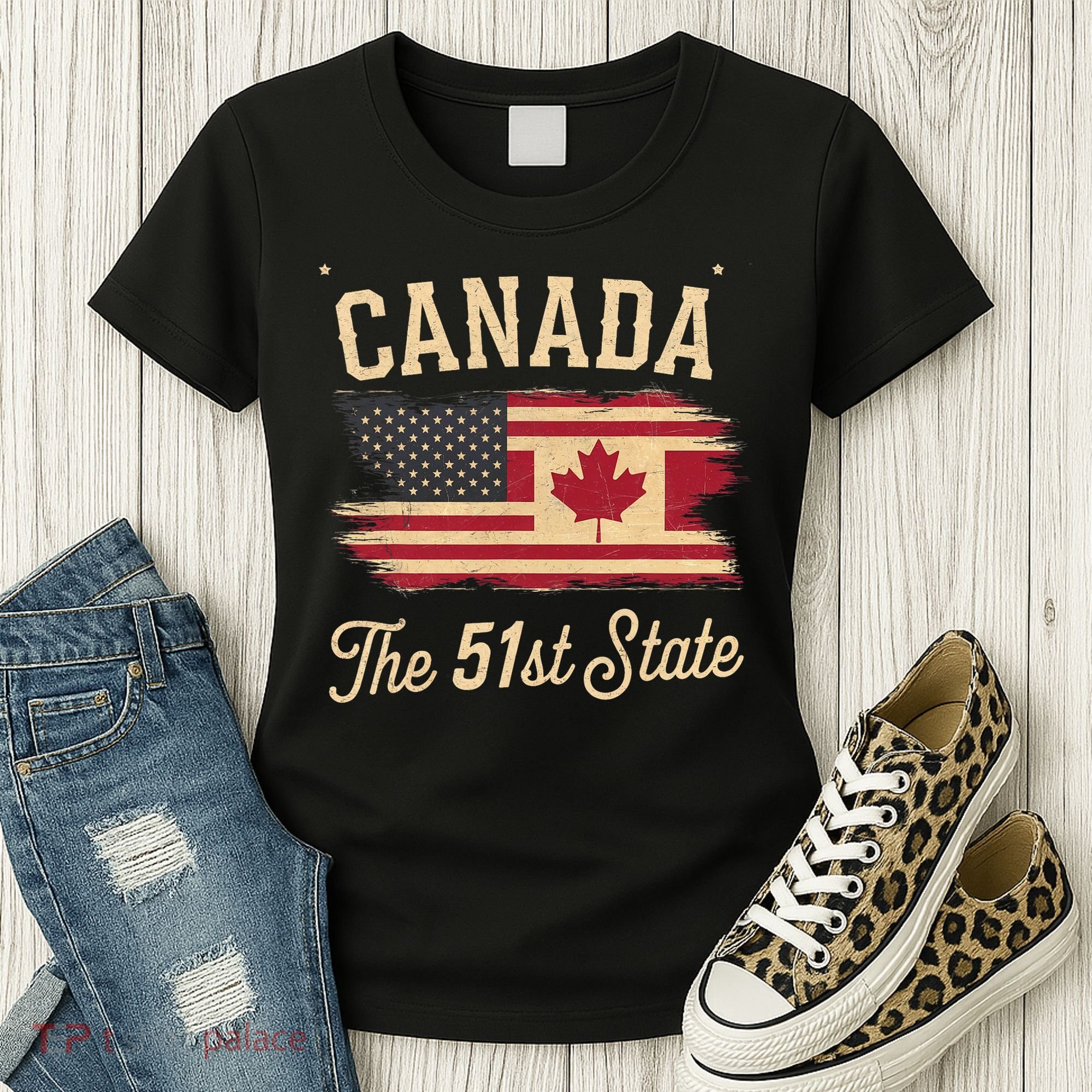 Canada The 51 State Trump Canada U.S State Funny Women's T-Shirt
