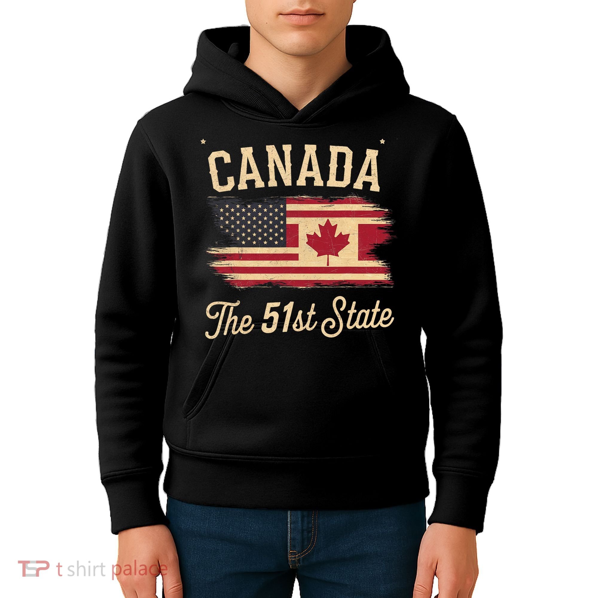 Canada The 51 State Trump Canada U.S State Funny Kids Hoodie