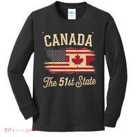Canada The 51 State Trump Canada U.S State Funny Kids Long Sleeve Shirt thumb 0