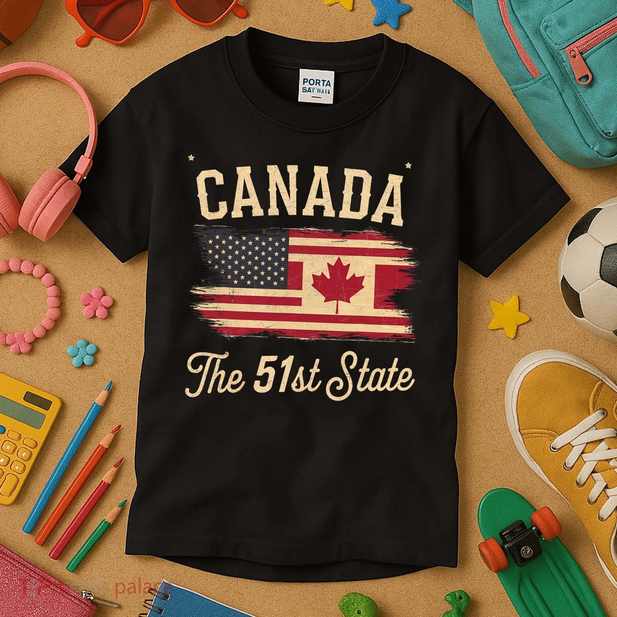 Canada The 51 State Trump Canada U.S State Funny Kids T-Shirt