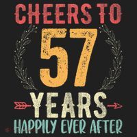 Cheers To 57 Years 57th Wedding Anniversary Husband Wife Beanie thumb 2