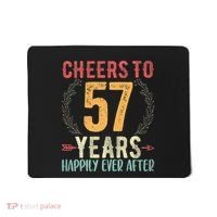 Cheers To 57 Years 57th Wedding Anniversary Husband Wife Mousepad thumb 0
