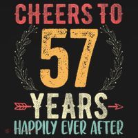 Cheers To 57 Years 57th Wedding Anniversary Husband Wife Mousepad thumb 1