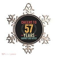 Cheers To 57 Years 57th Wedding Anniversary Husband Wife Ornament thumb 0