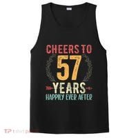 Cheers To 57 Years 57th Wedding Anniversary Husband Wife PosiCharge Competitor Tank thumb 0