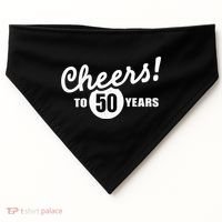 Cheers To 50 Years Birthday USA-Made Doggie Bandana thumb 0