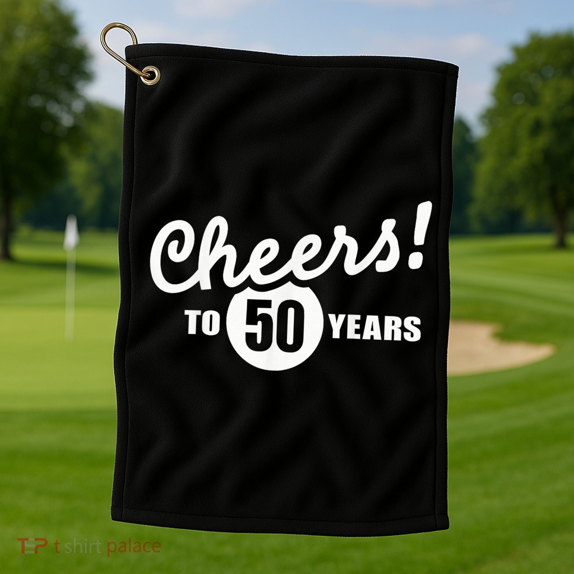Cheers To 50 Years Birthday Golf Towel