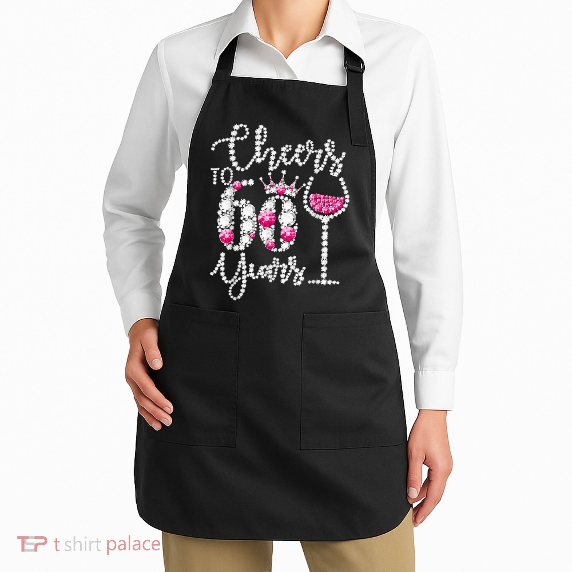 Cheers To 60 Year Old Gift 60th Birthday Queen Drink Wine Apron