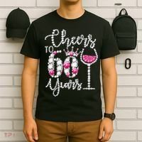 Cheers To 60 Year Old Gift 60th Birthday Queen Drink Wine T-Shirt thumb 6