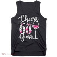 Cheers To 60 Year Old Gift 60th Birthday Queen Drink Wine Tank Top thumb 0