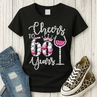 Cheers To 60 Year Old Gift 60th Birthday Queen Drink Wine Women's T-Shirt thumb 3