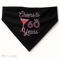 Cheers To 60 Years 60th Birthday 60 Years Old Bday USA-Made Doggie Bandana thumb 0