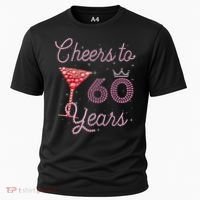 Cheers To 60 Years 60th Birthday 60 Years Old Bday Cooling Performance Crew T-Shirt thumb 0