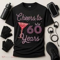Cheers To 60 Years 60th Birthday 60 Years Old Bday Cooling Performance Crew T-Shirt thumb 3