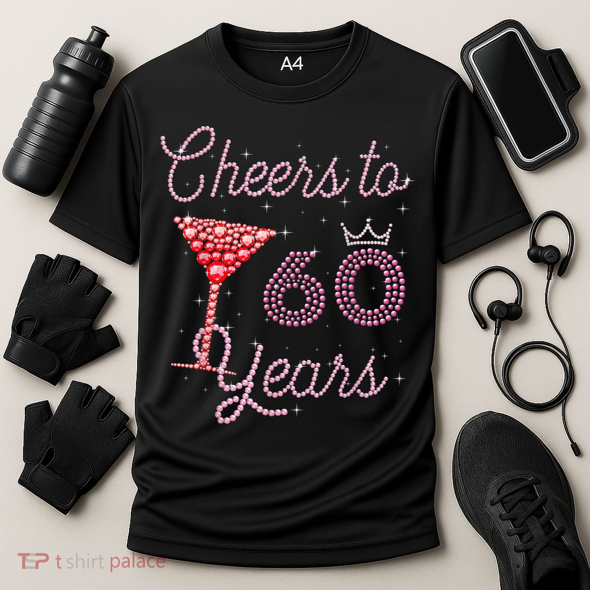 Cheers To 60 Years 60th Birthday 60 Years Old Bday Cooling Performance Crew T-Shirt