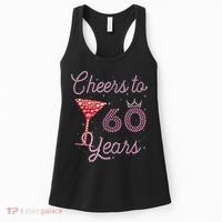Cheers To 60 Years 60th Birthday 60 Years Old Bday Women's Tank Top thumb 0