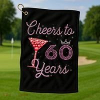 Cheers To 60 Years 60th Birthday 60 Years Old Bday Golf Towel thumb 1